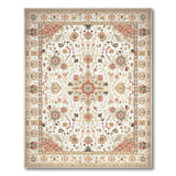 Traditional Persian Beige and Neutral Cream Persian Floral Medallion Area Rug