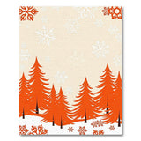Orange Pine Forest Winter Snow Rug