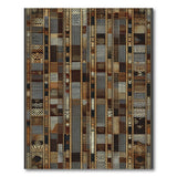 Brown Tan Geometric Patchwork Area Rug