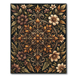 Ornate Brown Floral Mandala Area Rug