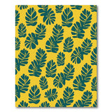 ODIKA Tropical Monstera Washable Area Rug, Yellow/Green Low Pile Non-Slip Carpet