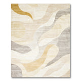Abstract Wavy Beige Gold Area Rug