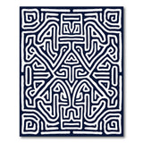 Navy Intricate Maze Tribal Area Rug