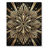 ODIKA Washable Gold Geometric Art Deco Area Rug - Low Pile Non-Slip
