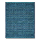 Teal Blue Diamond Grid Geometric Area Rug