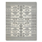 Black White Geometric Heritage Tribal Rug
