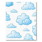 Whimsical Blue Cartoon Clouds Area Rug
