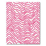 Vibrant Pink Waves and Orange Dots Area Rug