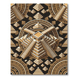 Gold Mayan Pyramid Geometric Area Rug