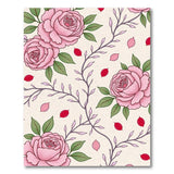 Blush Pink Roses Berries Floral Rug