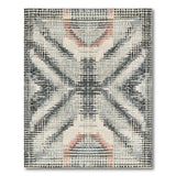 Grey Pixelated Geometric Grey Area Rug