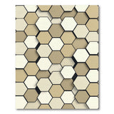 Beige Hexagon 3D Geometric Area Rug