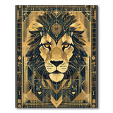 Gold Geometric Lion Area Rug