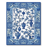 Elegant Blue Chinoiserie Branches Vases Rug