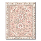 Blush Pink Vintage Floral Area Rug