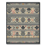 Southwestern Tribal Geometric Area Rug Black Red Accents