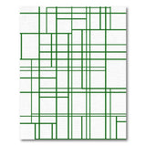 Green Green Geometric Line Abstract Area Rug