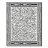 Black White Heritage Tribal Maze Rug