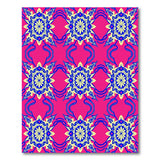 Vibrant Pink Blue Floral Medallion Area Rug