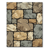 Brown and Tan Weathered Stone Wall Area Rug