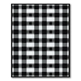 Rustic Black White Checkered Plaid Area Rug