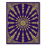 Purple Gold Ornate Sunburst Medallion Rug
