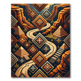Orange Southwestern Canyon Tribal Area Rug