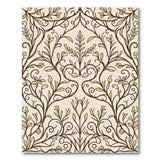 Elegant Gold Vine Floral Area Rug