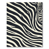 Zebra Head Black White Area Rug