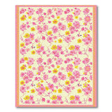 Pink Yellow Blossom Floral Vintage Rug