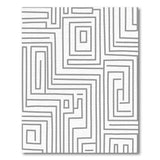 Modern Grey Geometric Maze Rug