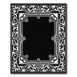 Black and White Traditional Persian Ornate Black White Persian Border Area Rug