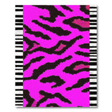 Hot Pink Leopard Print Rug with Zebra Borders