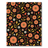 Orange Vibrant Orange Daisy Floral Area Rug