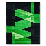 Modern Green Geometric Prism Area Rug