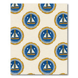Nautical Ship Seal Medallion Pattern Rug