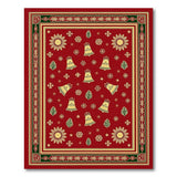 Festive Red Bells Snowflakes Suns Area Rug