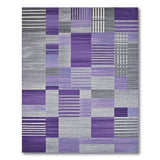 Geometric Modern Purple Geometric Block Stripe Area Rug