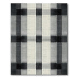 Black and White Distressed Black White Plaid Area Rug