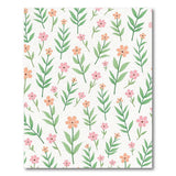 Whimsical Pink Orange Floral Pattern Area Rug