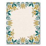Teal and Gold Foliage Border Area Rug