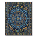 Teal Gold Medallion Persian Traditional Persian Area Rug