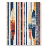 Surfboard Sunset Stripe Coastal Rug