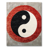 Red Border Yin-Yang Area Rug
