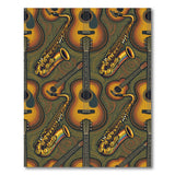 Abstract Jazz Saxophone Guitar Area Rug