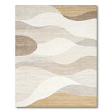 Beige and Neutral Neutral Abstract Wave Area Rug