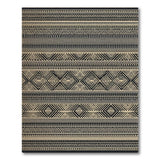 Black and Beige Heritage Tribal Area Rug