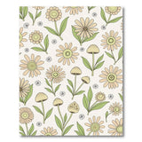 Peach Daisy Mushroom Floral Vintage Rug