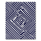 Navy Geometric Maze Geometric Modern Area Rug