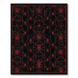 Red Spider Web Geometric Area Rug